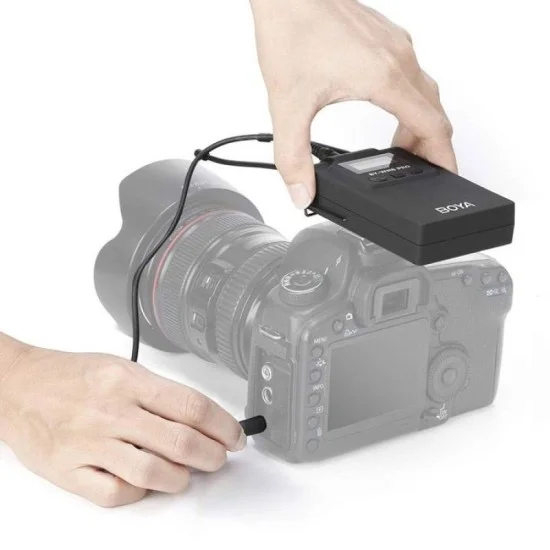 Boya Wireless Mic with 1Receiver and 1Transmitter - Black